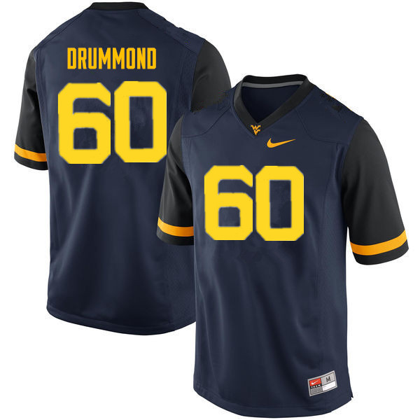 Men #60 Noah Drummond West Virginia Mountaineers College Football Jerseys Sale-Navy
